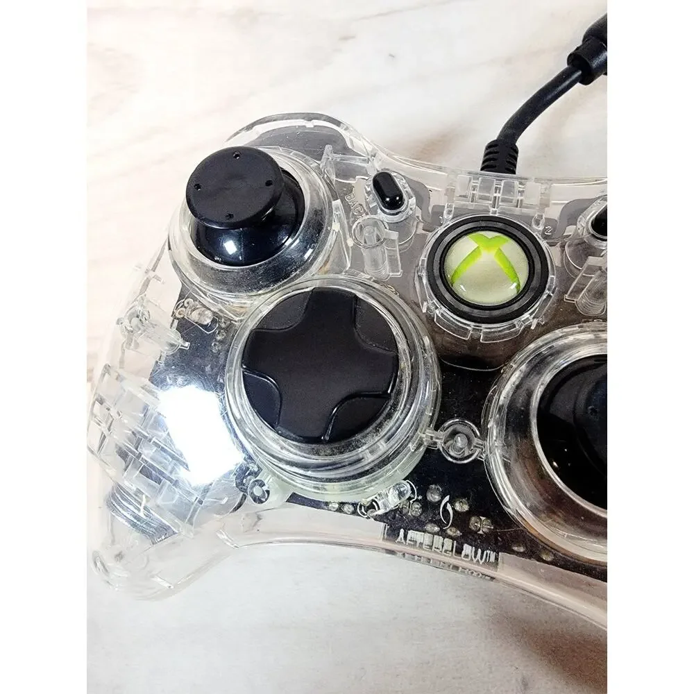 Xbox 360 Clear PDP Afterglow Wired Controller Model PL-3702 Breakaway